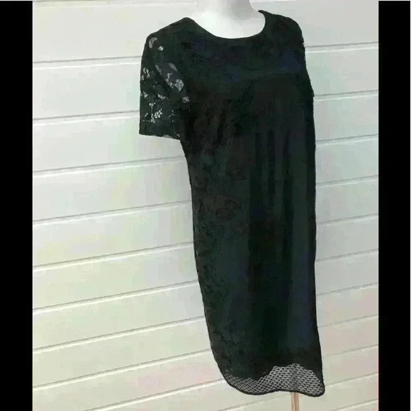 Diane Von Furstenberg Leighton Black Lace Dress Size 8 - Picture 2 of 8